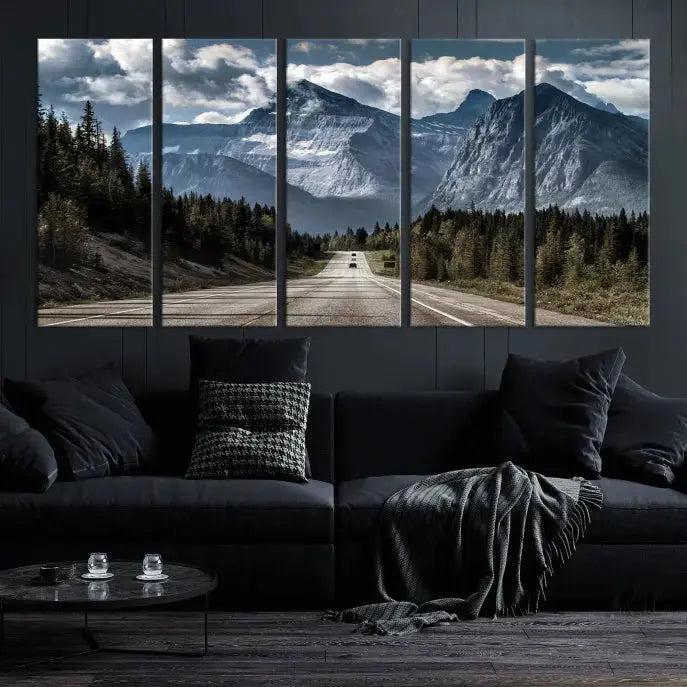 Road to Mountains Wall Art Canvas Print