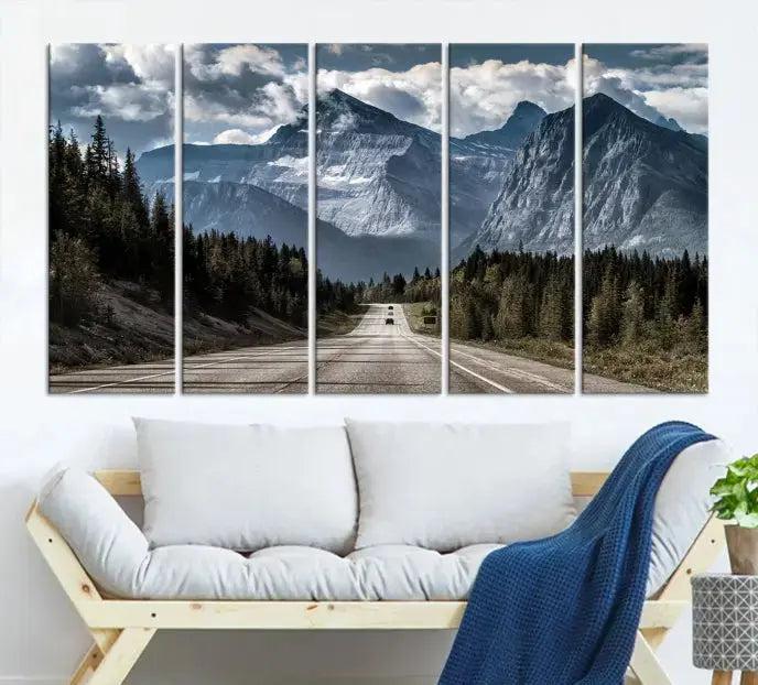 Road to Mountains Wall Art Canvas Print