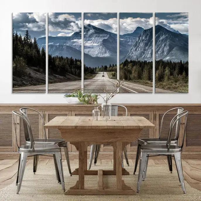 Road to Mountains Wall Art Canvas Print