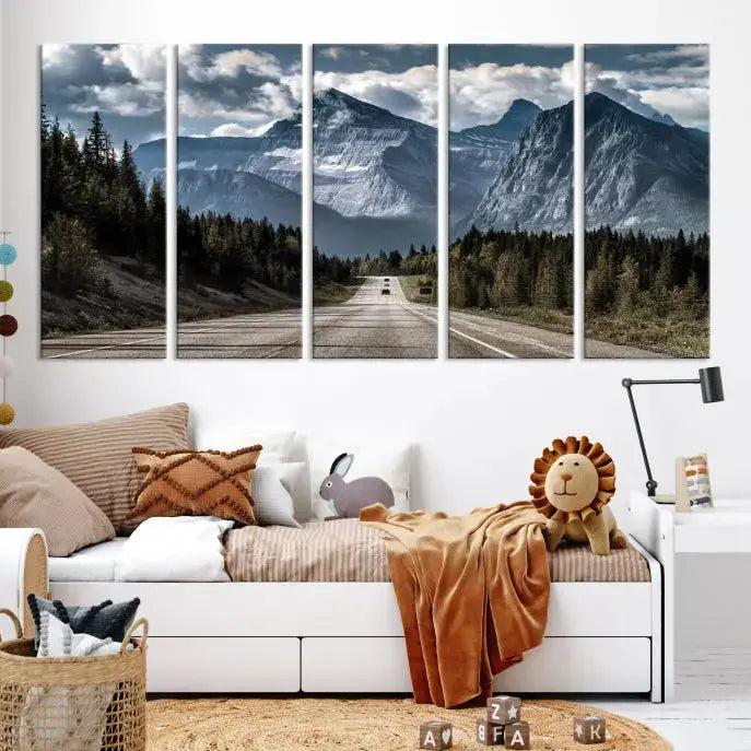 Road to Mountains Wall Art Canvas Print