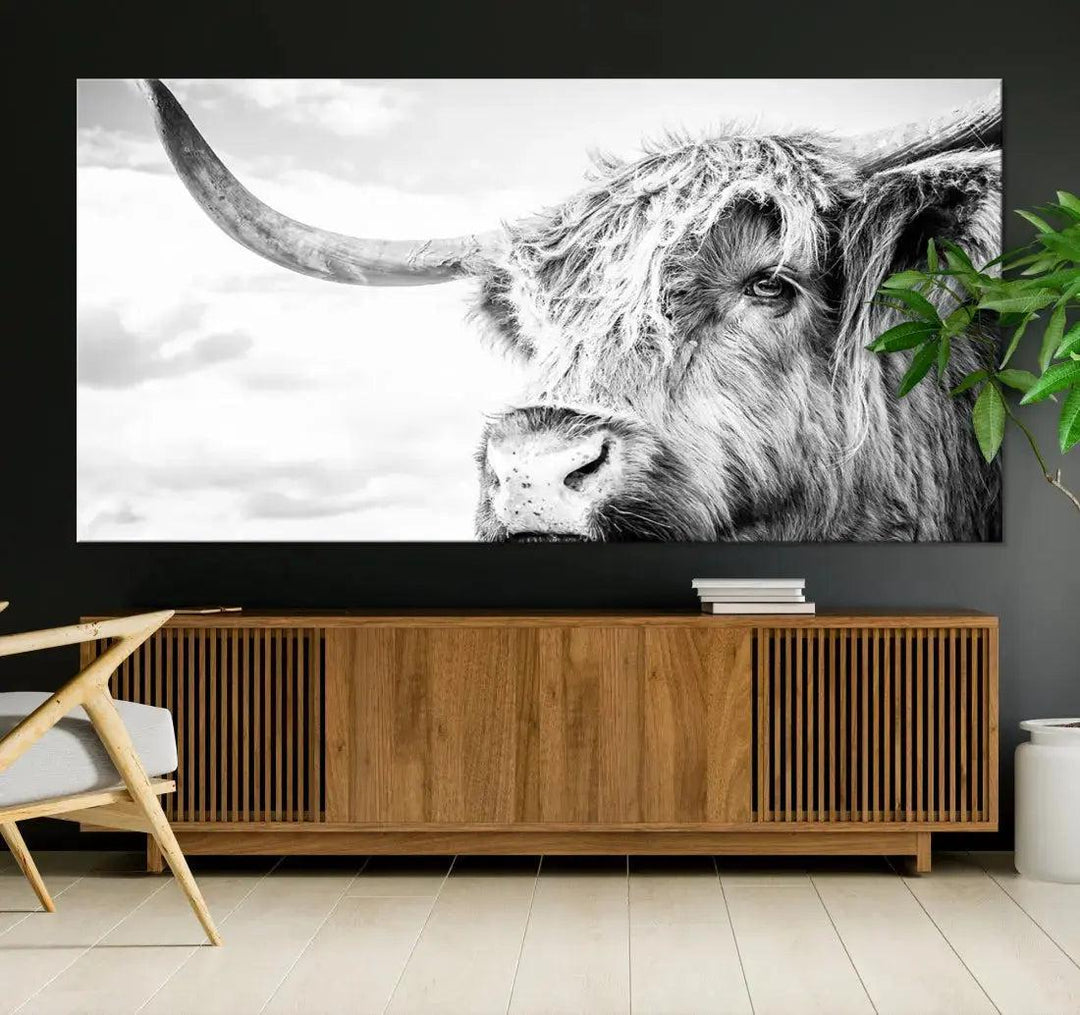 Scottish Highland Cow to Your Farmhouse with Our Wall Art Canvas Print Rustic Cozy Decor