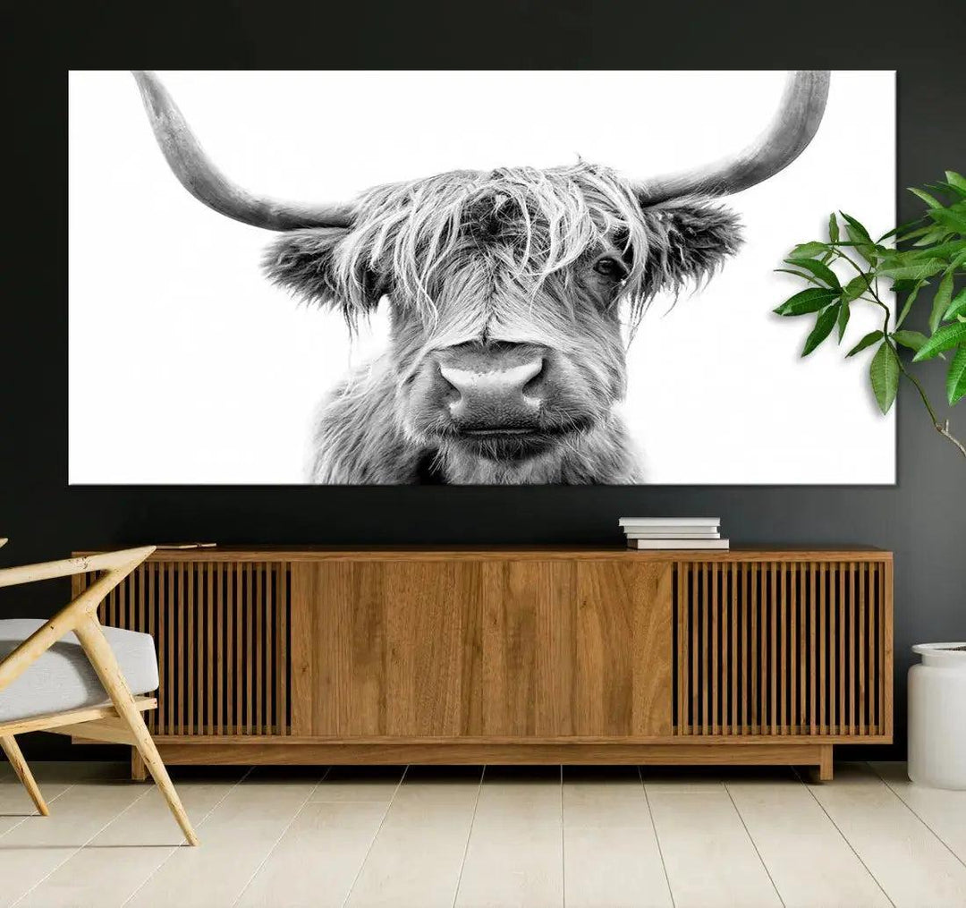 Scottish Highland Cow to Your Farmhouse with Our Wall Art Canvas Print Rustic Decor