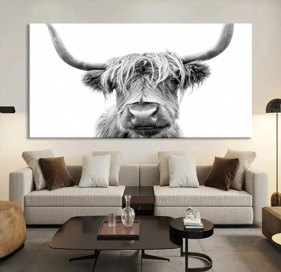 Scottish Highland Cow to Your Farmhouse with Our Wall Art Canvas Print Rustic Decor