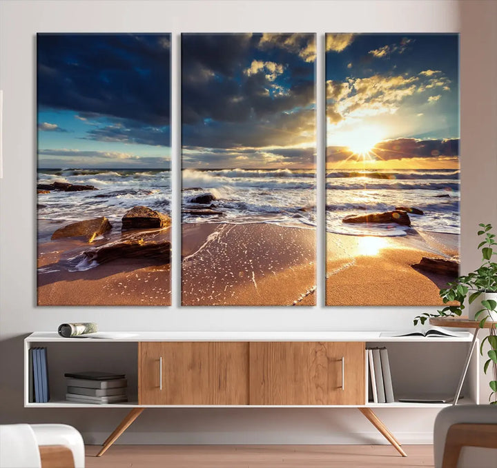 Seascape Sunset to Your Home with Our Beach Wall Art Canvas Print