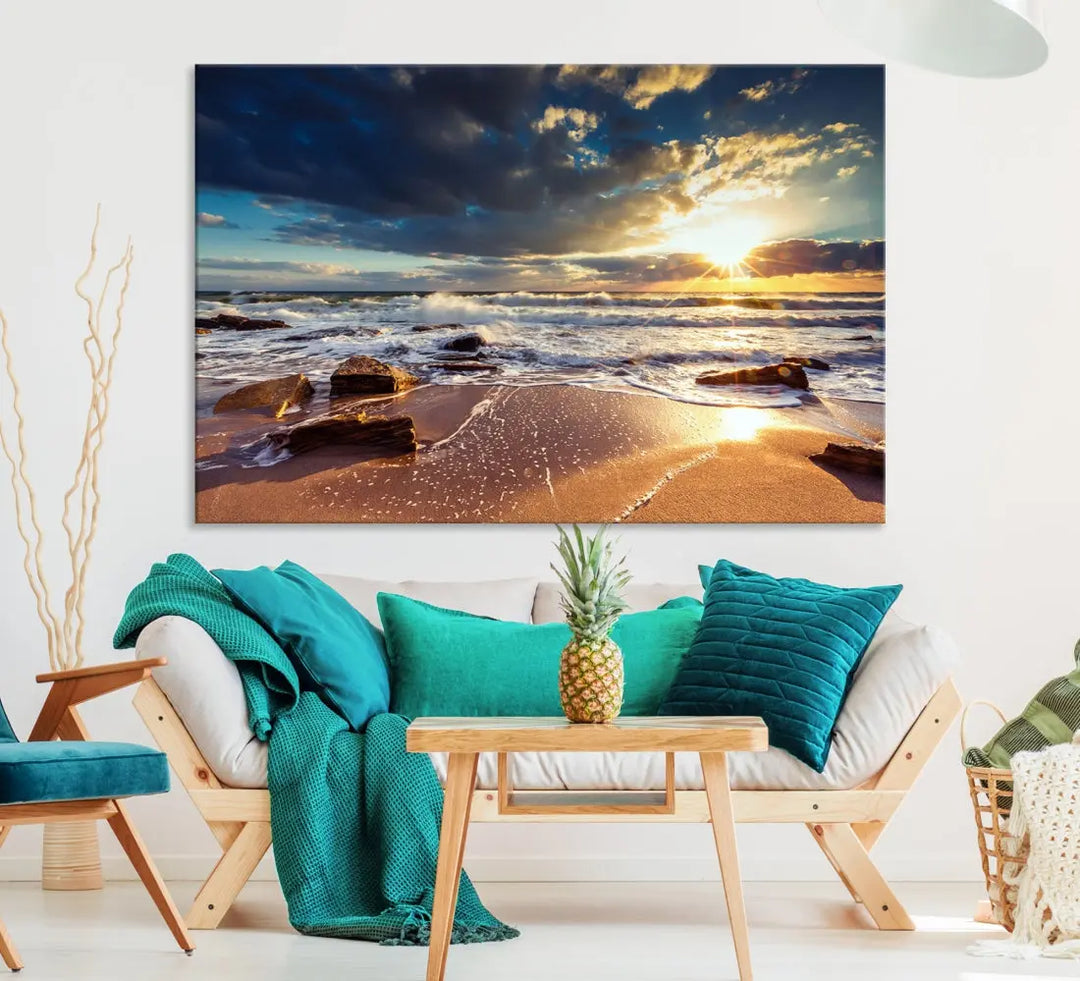 Seascape Sunset to Your Home with Our Beach Wall Art Canvas Print