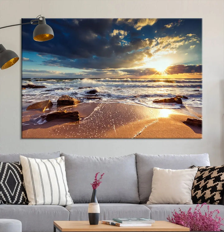 Seascape Sunset to Your Home with Our Beach Wall Art Canvas Print