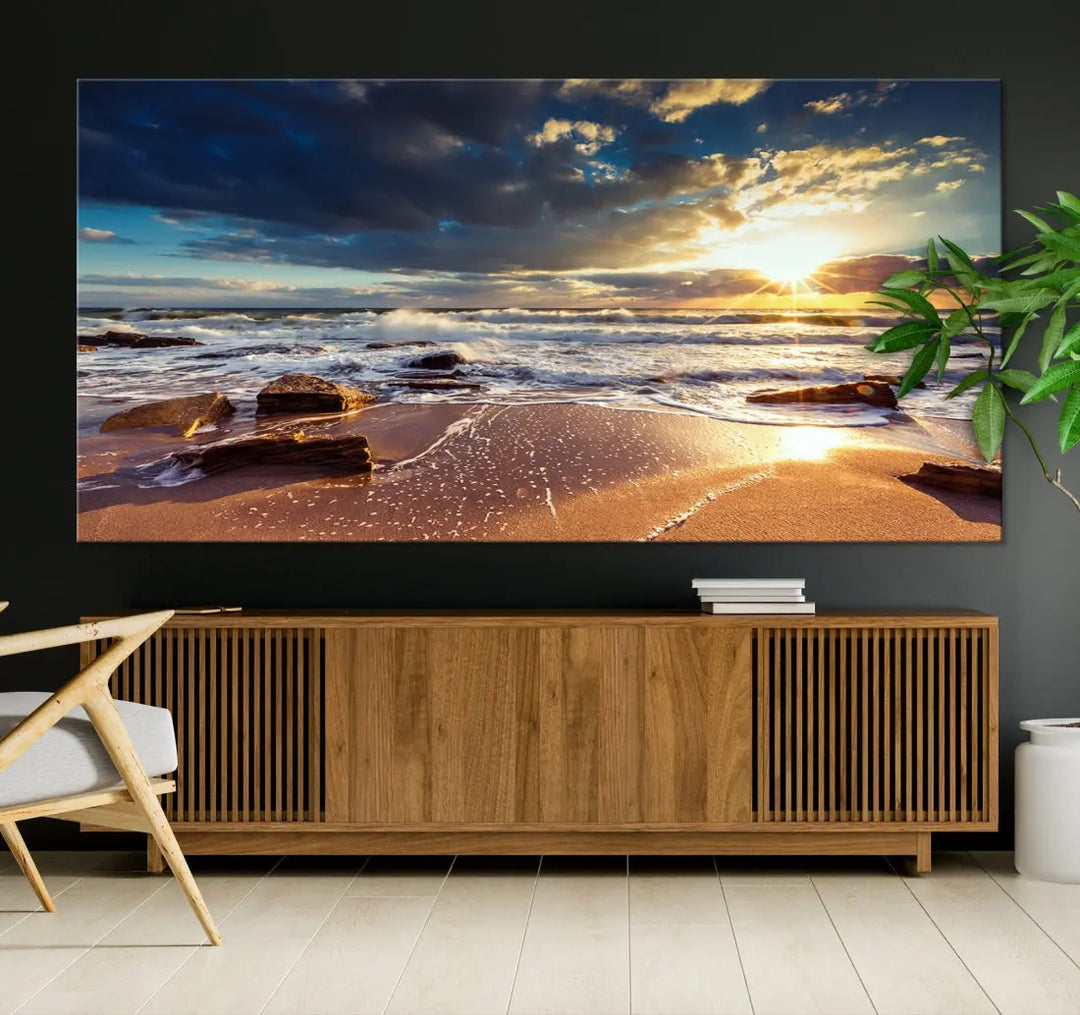 Seascape Sunset to Your Home with Our Beach Wall Art Canvas Print