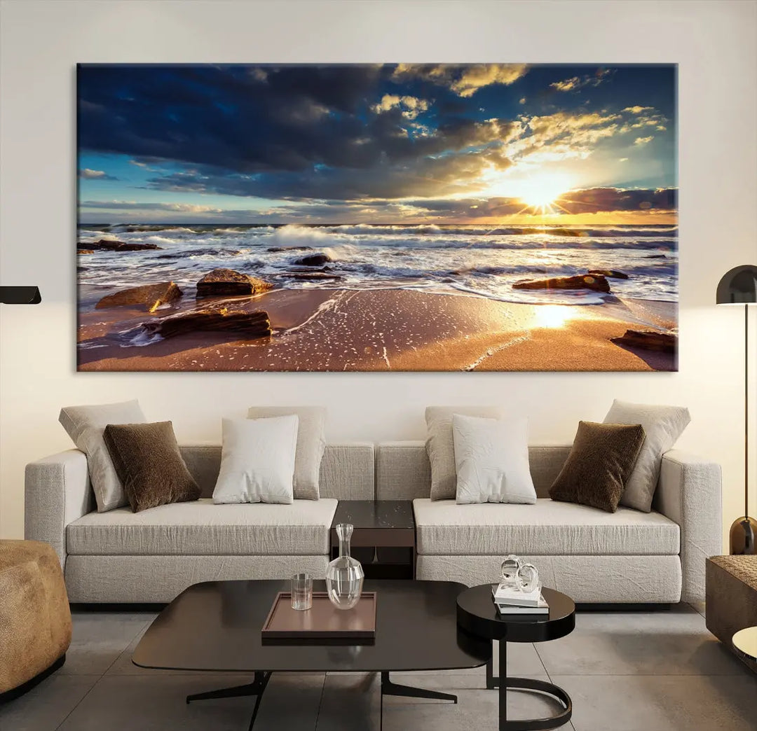 Seascape Sunset to Your Home with Our Beach Wall Art Canvas Print