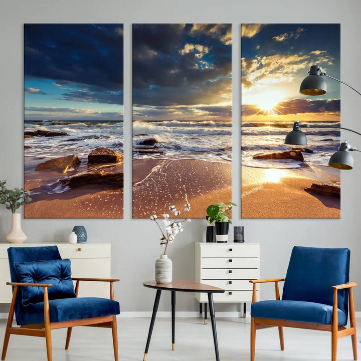 Seascape Sunset to Your Home with Our Beach Wall Art Canvas Print