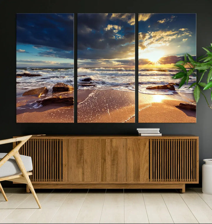 Seascape Sunset to Your Home with Our Beach Wall Art Canvas Print