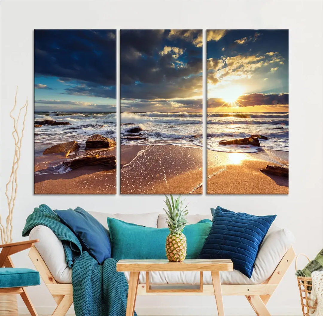 Seascape Sunset to Your Home with Our Beach Wall Art Canvas Print