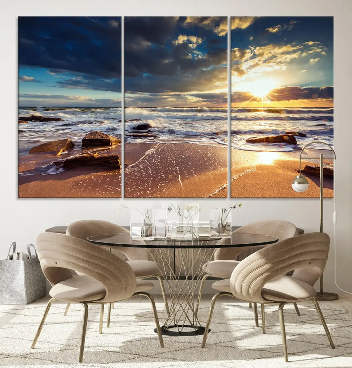 Seascape Sunset to Your Home with Our Beach Wall Art Canvas Print