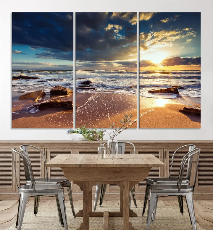 Seascape Sunset to Your Home with Our Beach Wall Art Canvas Print