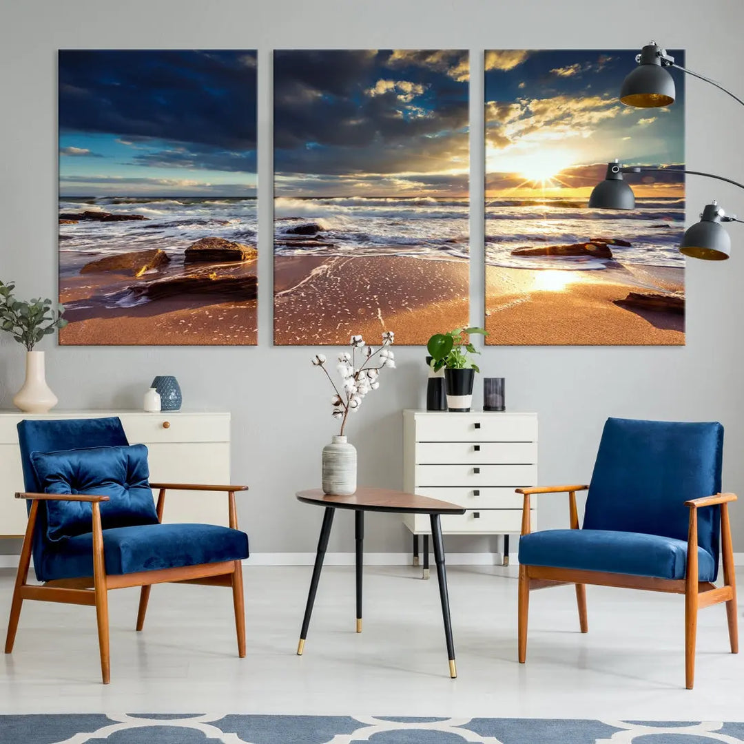 Seascape Sunset to Your Home with Our Beach Wall Art Canvas Print