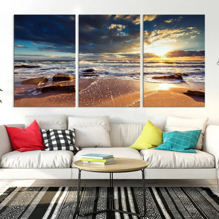 Seascape Sunset to Your Home with Our Beach Wall Art Canvas Print