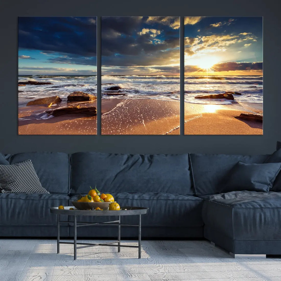 Seascape Sunset to Your Home with Our Beach Wall Art Canvas Print