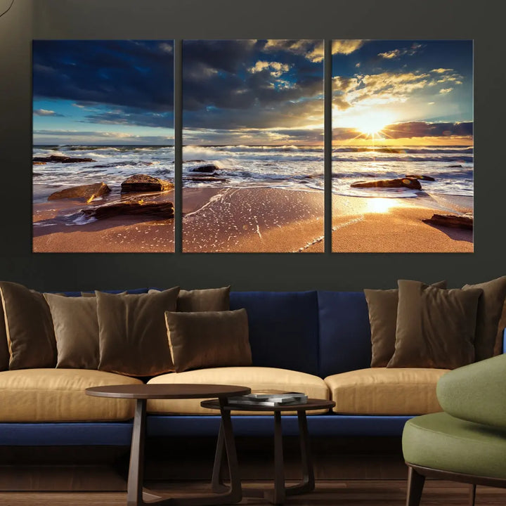 Seascape Sunset to Your Home with Our Beach Wall Art Canvas Print