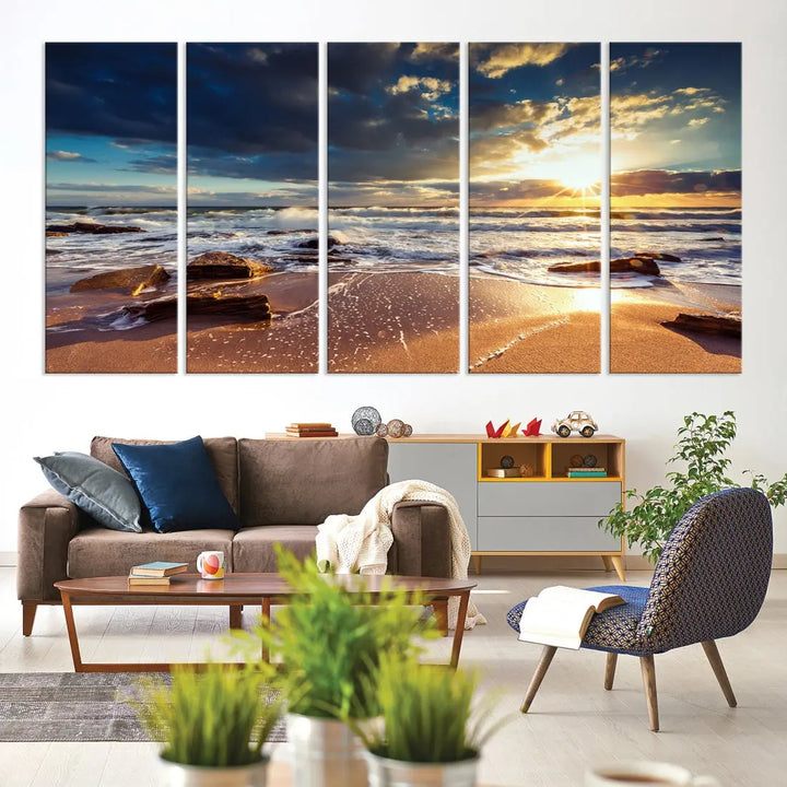 Seascape Sunset to Your Home with Our Beach Wall Art Canvas Print