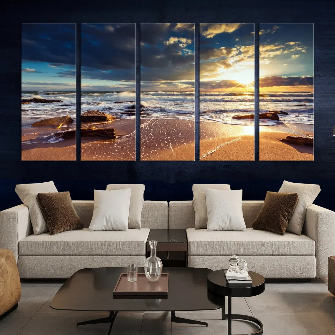 Seascape Sunset to Your Home with Our Beach Wall Art Canvas Print