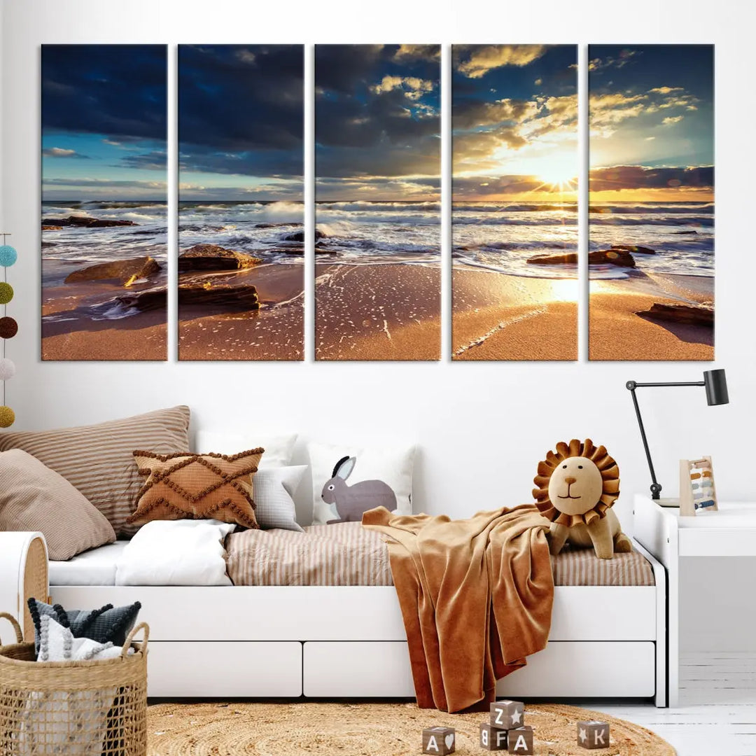 Seascape Sunset to Your Home with Our Beach Wall Art Canvas Print