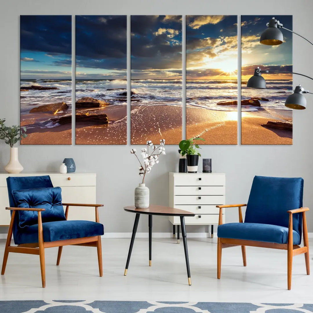 Seascape Sunset to Your Home with Our Beach Wall Art Canvas Print