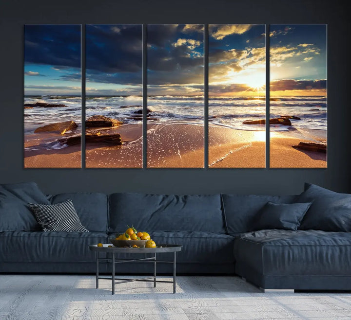 Seascape Sunset to Your Home with Our Beach Wall Art Canvas Print