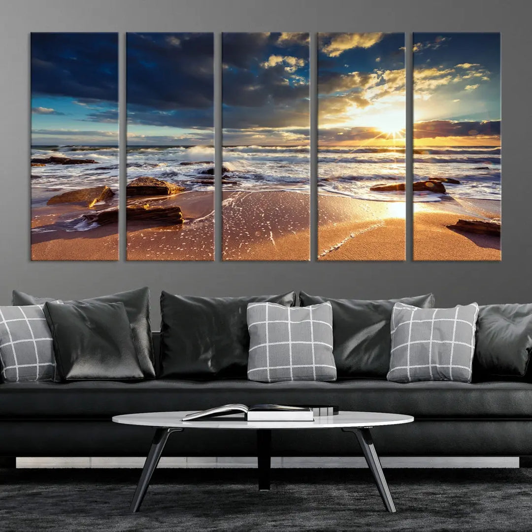 Seascape Sunset to Your Home with Our Beach Wall Art Canvas Print