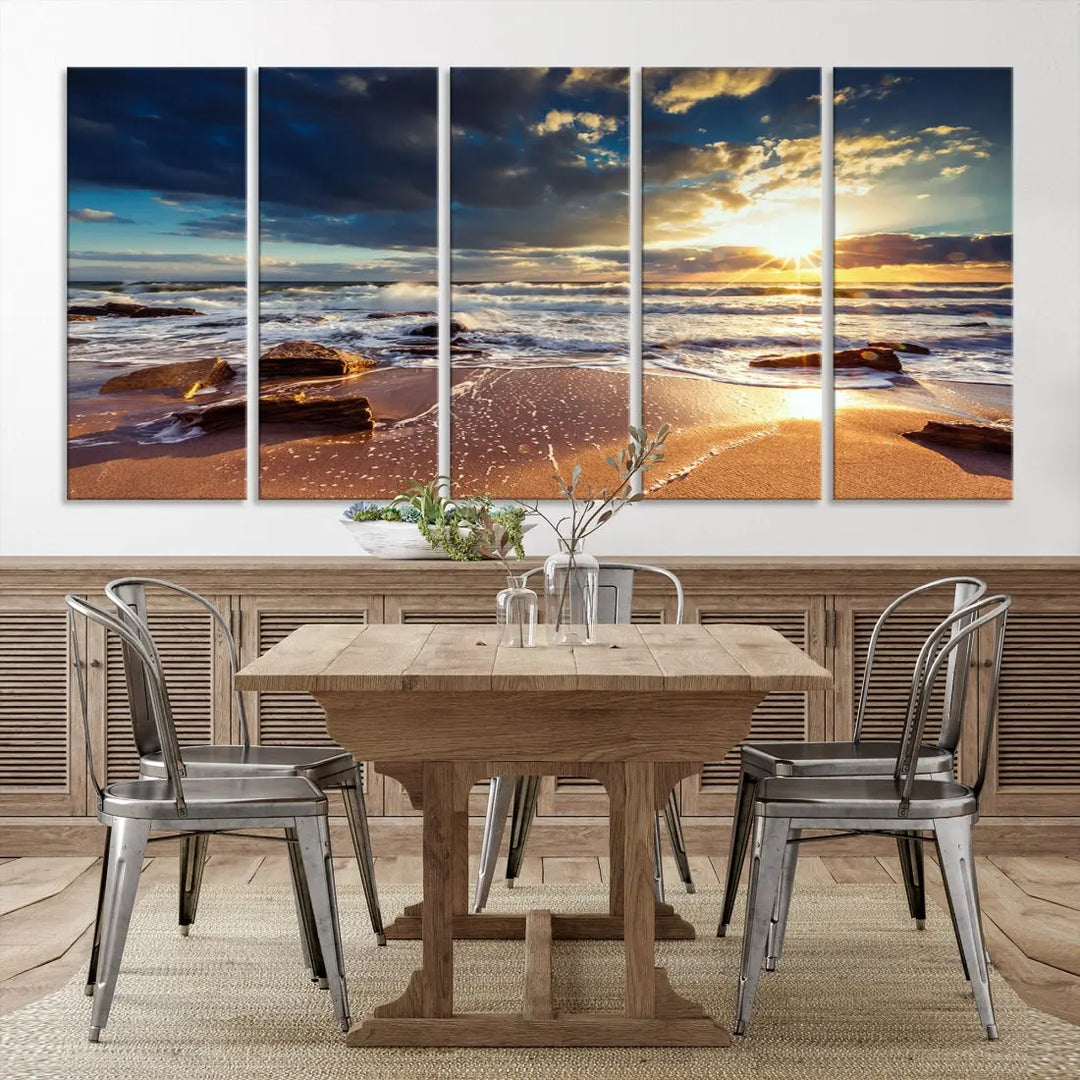 Seascape Sunset to Your Home with Our Beach Wall Art Canvas Print