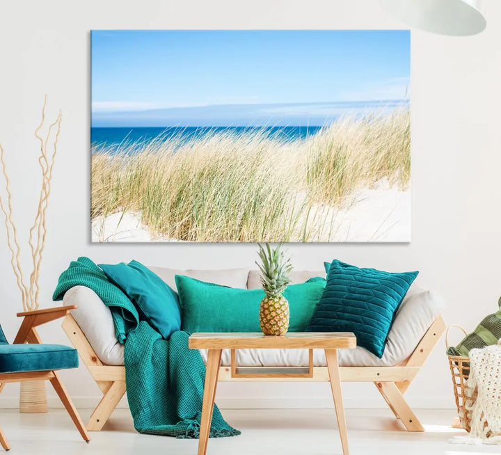 Soothing Beach Wall Art Large Canvas Print Nautical Ocean Landscape Art