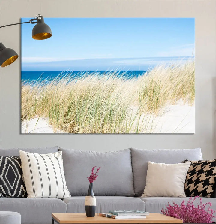 Soothing Beach Wall Art Large Canvas Print Nautical Ocean Landscape Art