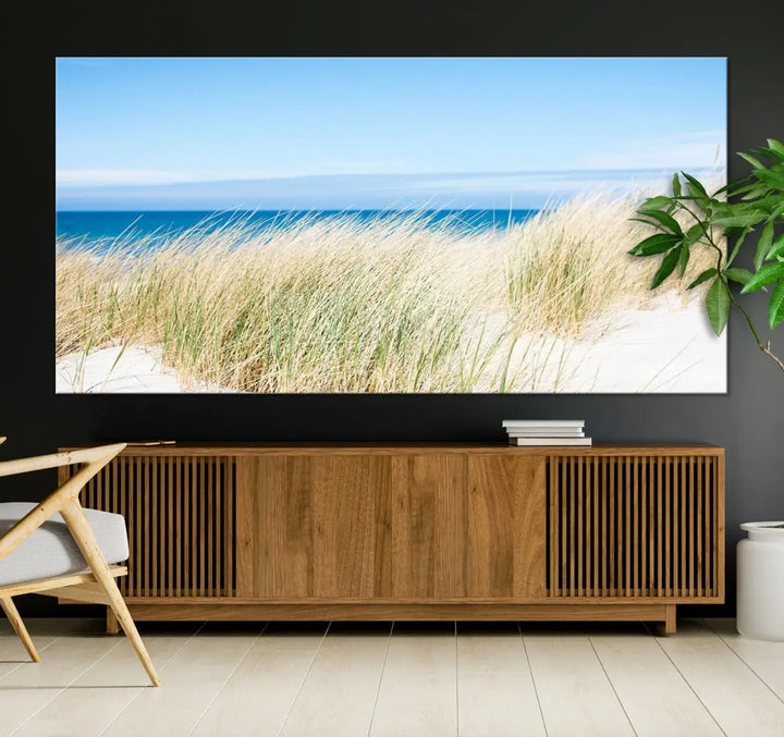 Soothing Beach Wall Art Large Canvas Print Nautical Ocean Landscape Art