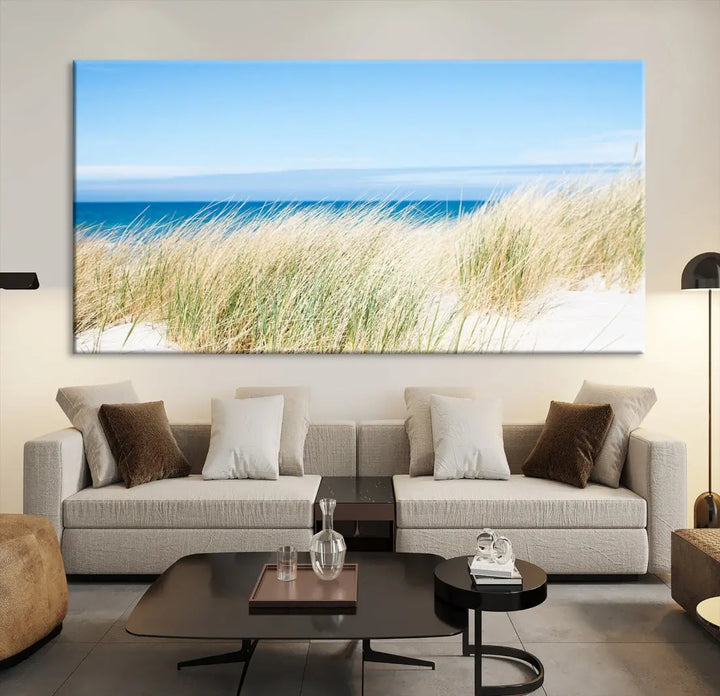 Soothing Beach Wall Art Large Canvas Print Nautical Ocean Landscape Art