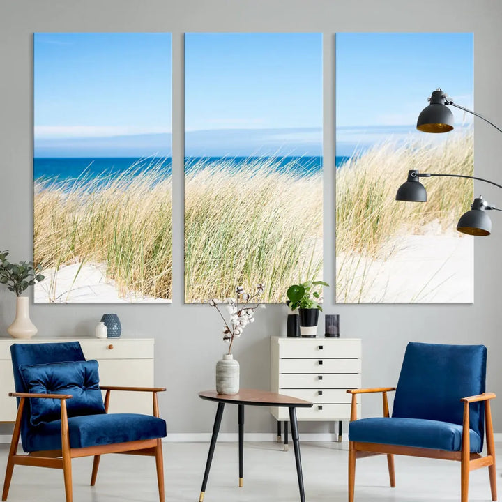 Soothing Beach Wall Art Large Canvas Print Nautical Ocean Landscape Art