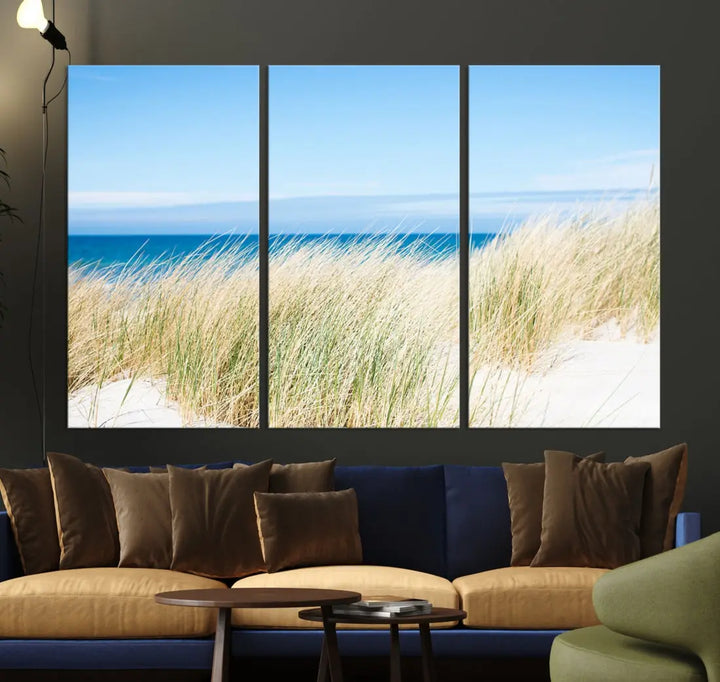 Soothing Beach Wall Art Large Canvas Print Nautical Ocean Landscape Art