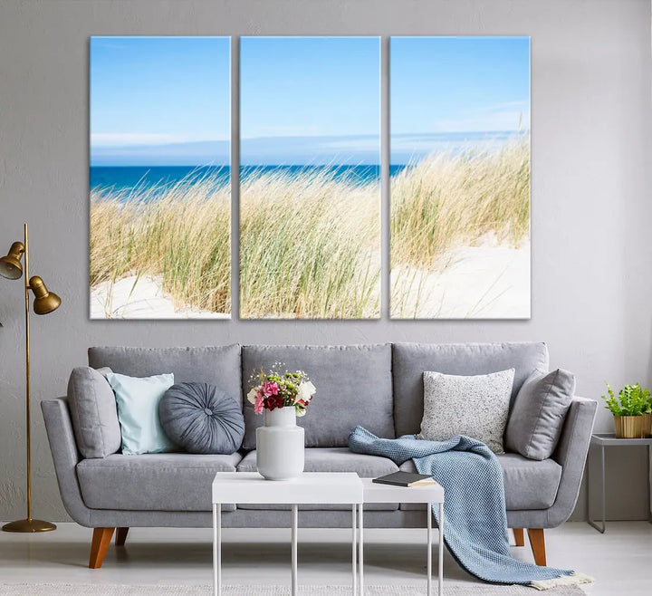 Soothing Beach Wall Art Large Canvas Print Nautical Ocean Landscape Art