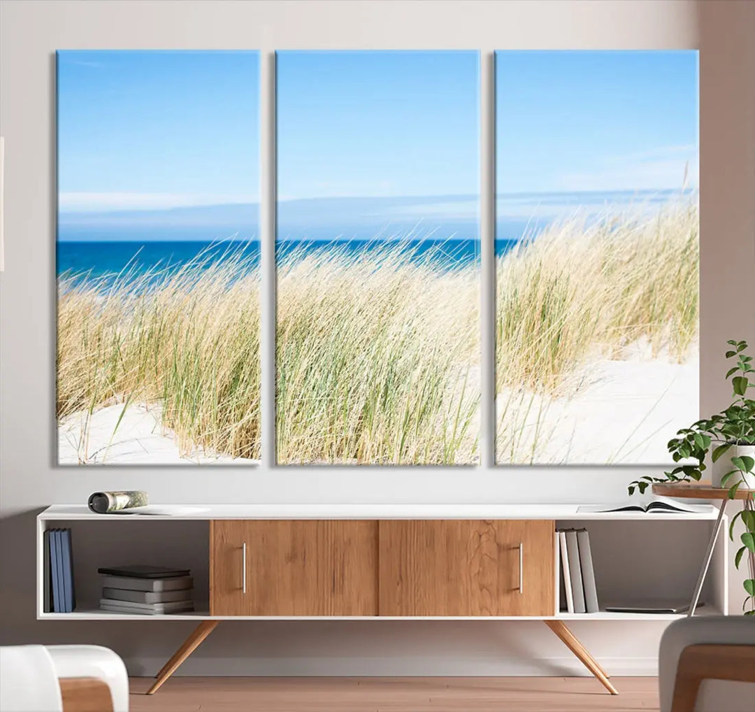 Soothing Beach Wall Art Large Canvas Print Nautical Ocean Landscape Art