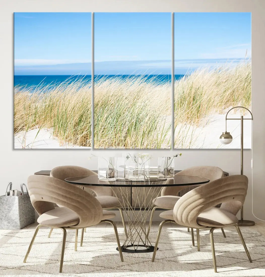 Soothing Beach Wall Art Large Canvas Print Nautical Ocean Landscape Art