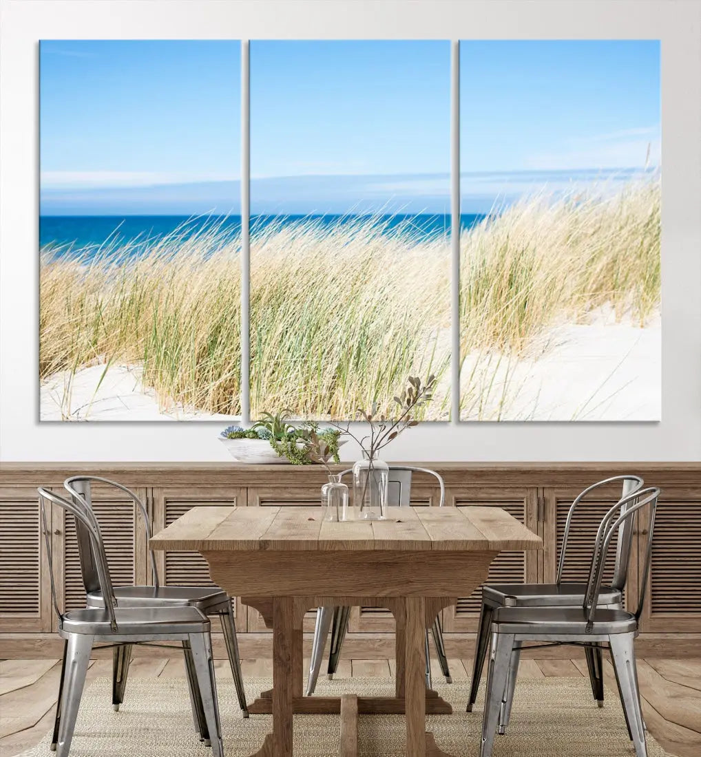 Soothing Beach Wall Art Large Canvas Print Nautical Ocean Landscape Art