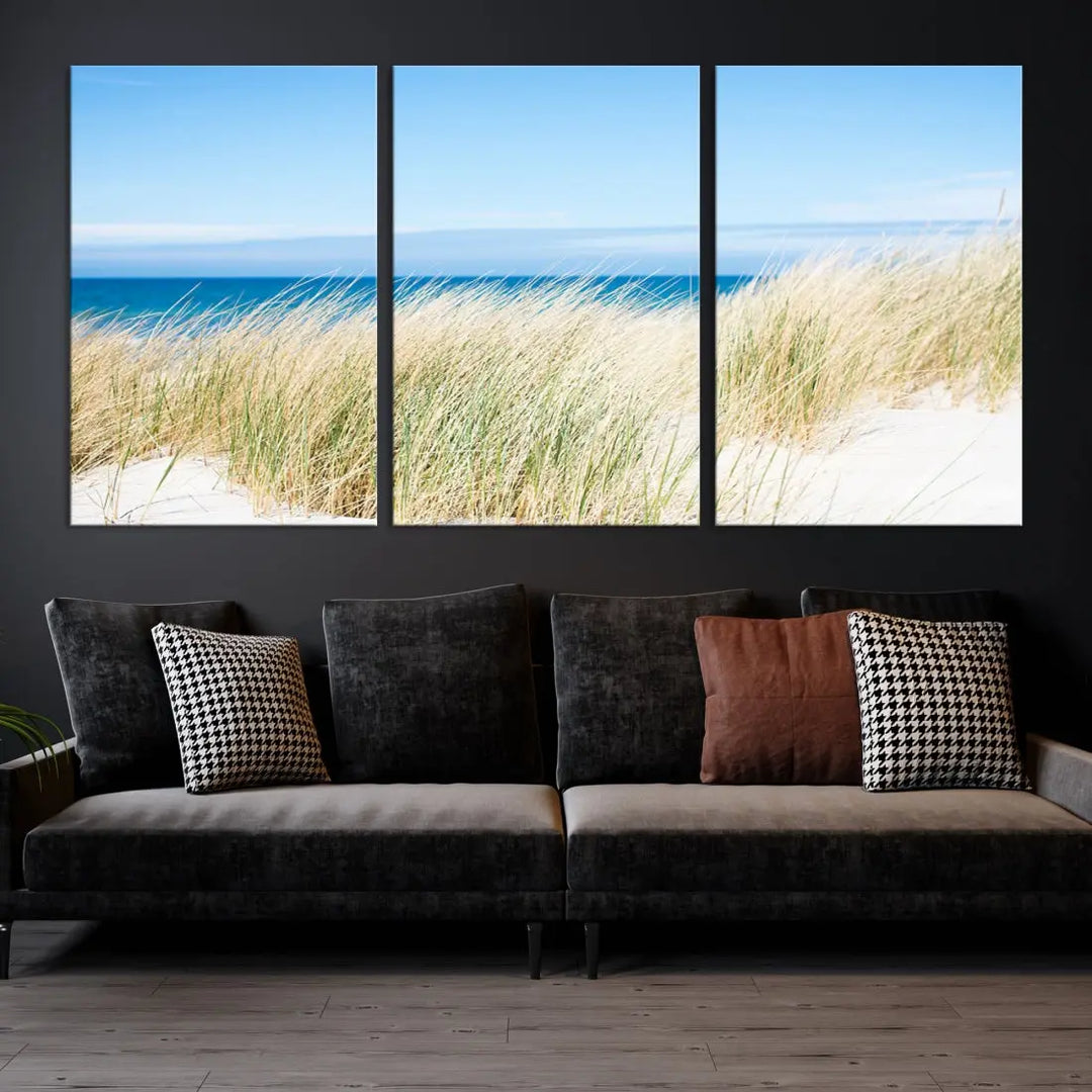 Soothing Beach Wall Art Large Canvas Print Nautical Ocean Landscape Art