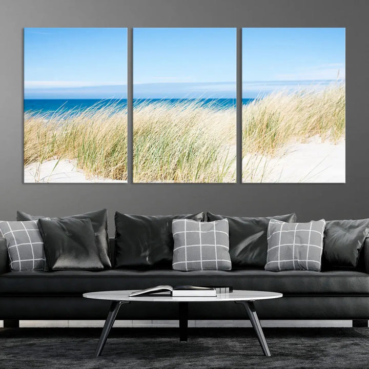 Soothing Beach Wall Art Large Canvas Print Nautical Ocean Landscape Art