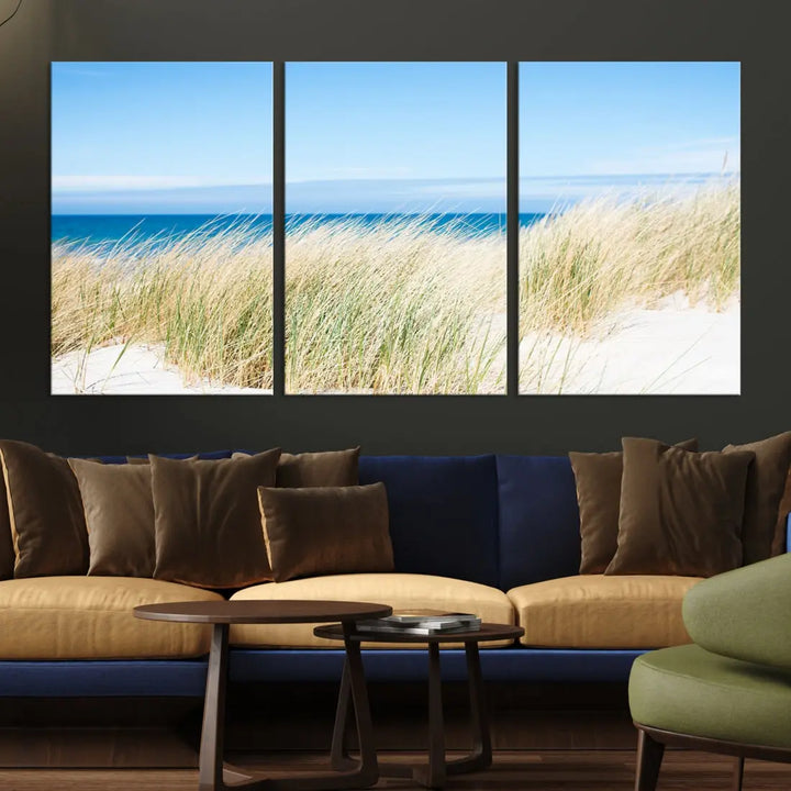 Soothing Beach Wall Art Large Canvas Print Nautical Ocean Landscape Art