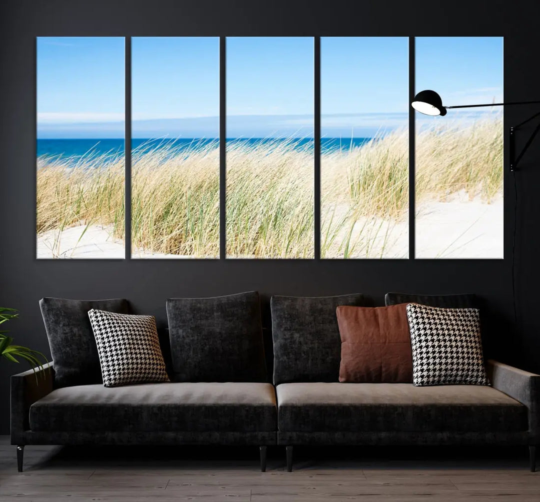 Soothing Beach Wall Art Large Canvas Print Nautical Ocean Landscape Art