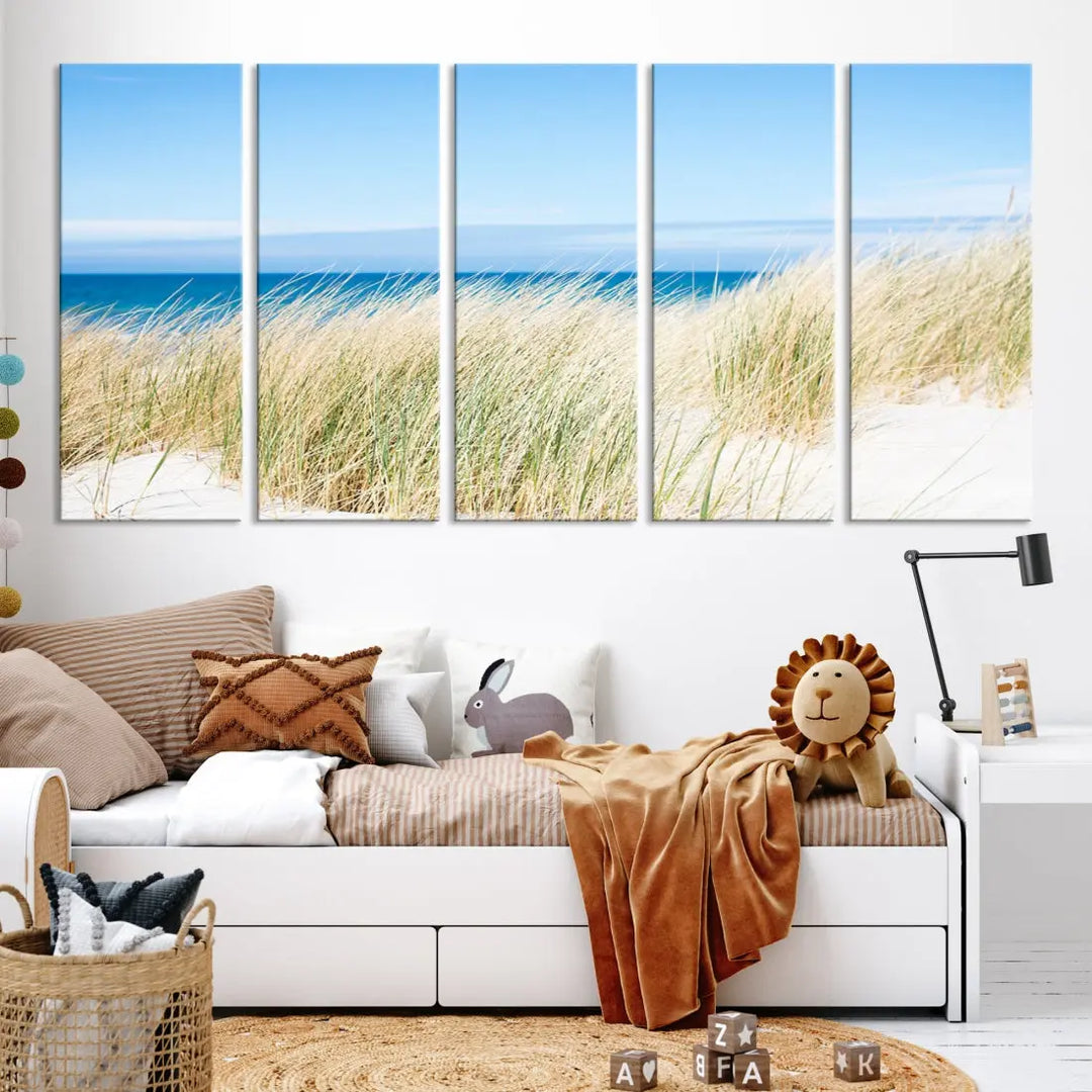 Soothing Beach Wall Art Large Canvas Print Nautical Ocean Landscape Art