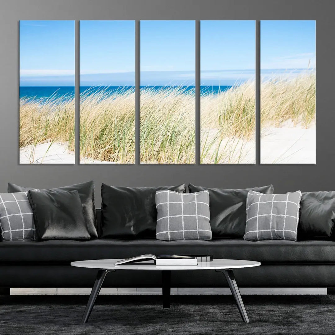 Soothing Beach Wall Art Large Canvas Print Nautical Ocean Landscape Art