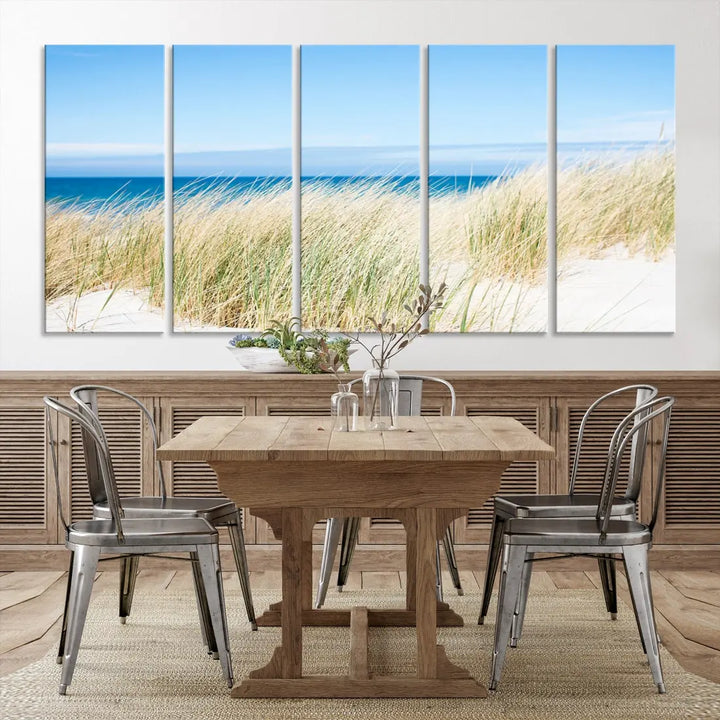 Soothing Beach Wall Art Large Canvas Print Nautical Ocean Landscape Art