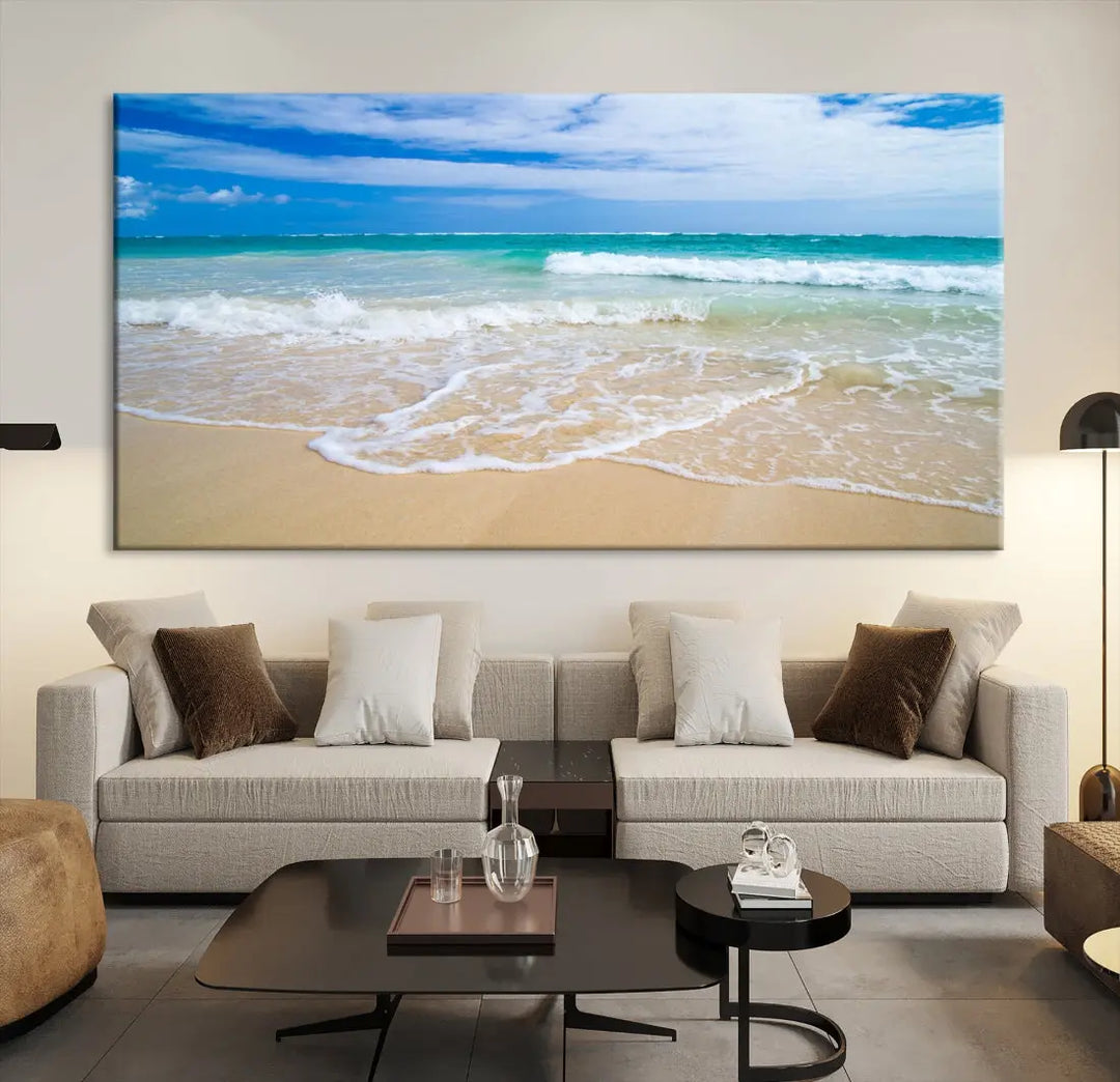 Soothing Tropical Beach Wall Art Canvas Print Coastal Ocean Holiday Season Wall Decor