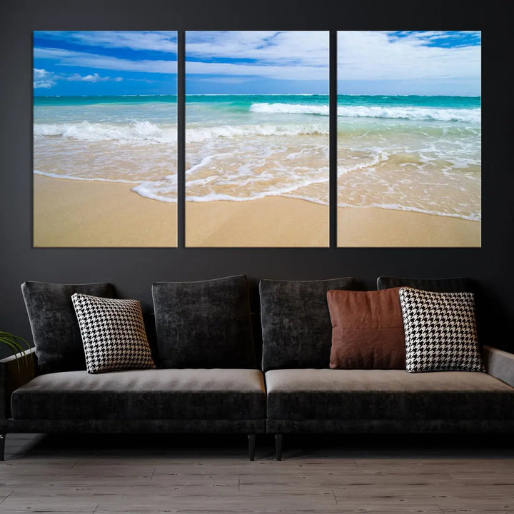 Soothing Tropical Beach Wall Art Canvas Print Coastal Ocean Holiday Season Wall Decor