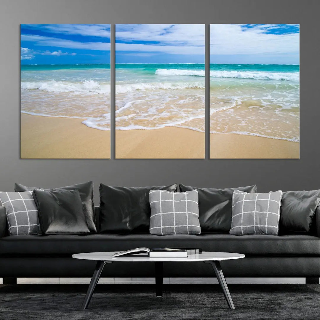 Soothing Tropical Beach Wall Art Canvas Print Coastal Ocean Holiday Season Wall Decor