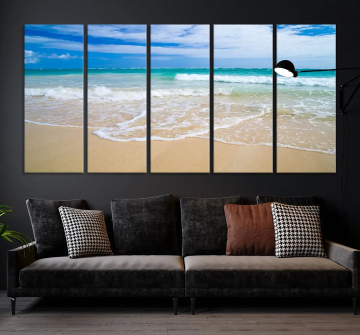 Soothing Tropical Beach Wall Art Canvas Print Coastal Ocean Holiday Season Wall Decor