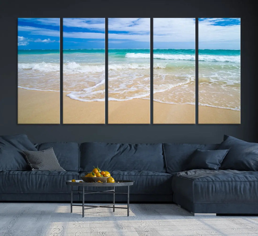 Soothing Tropical Beach Wall Art Canvas Print Coastal Ocean Holiday Season Wall Decor